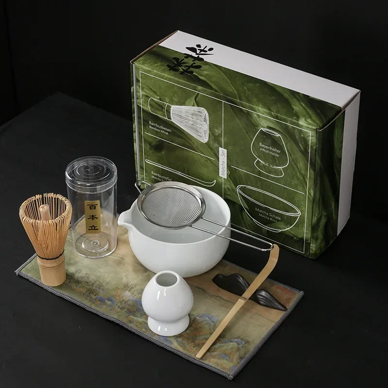 

Japanese Gift box Matcha Set Safe Bamboo Whisk Teaspoon Tea Sets Indoor Beverage Shop Tea-making Tools Accessories