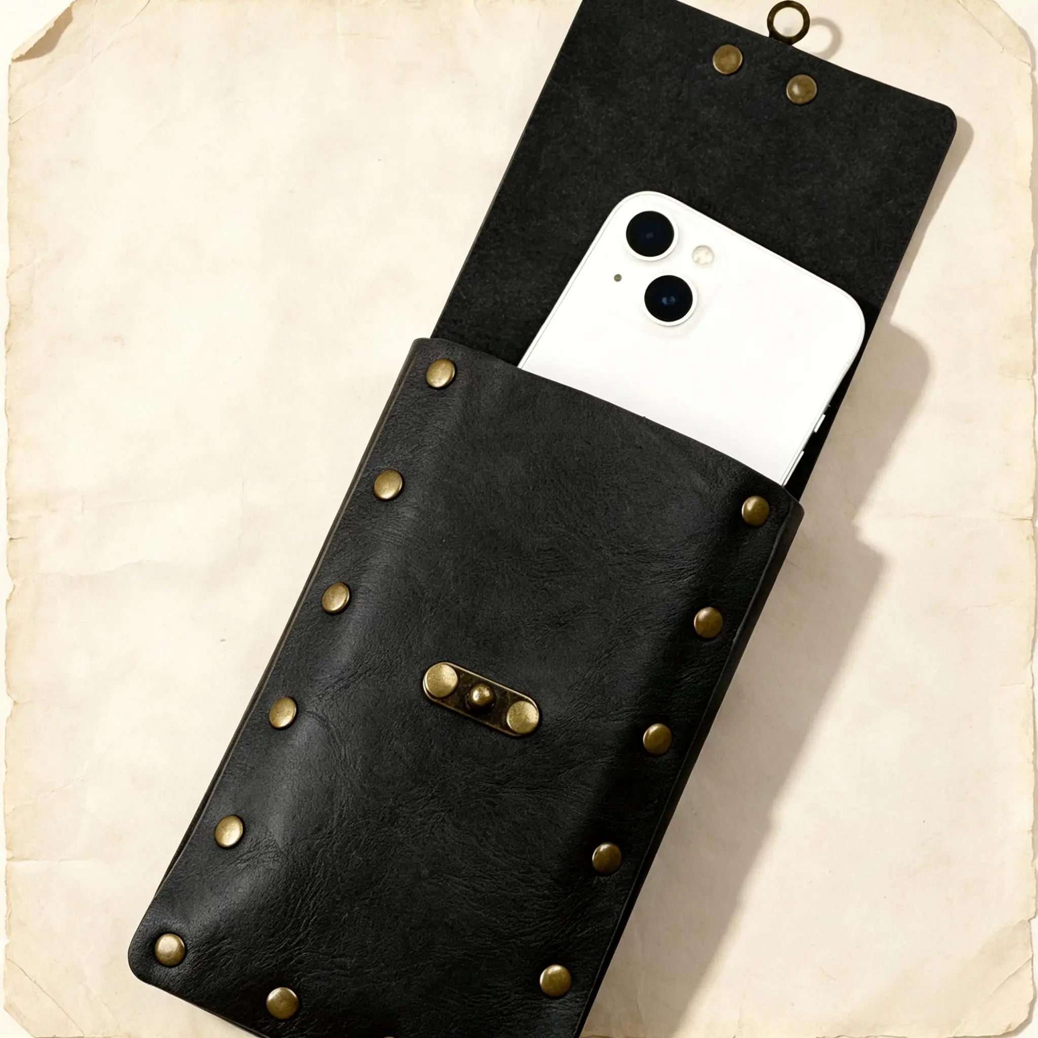 Mittelalterliche Renaissance-Gürteltasche aus PU-Leder, Vintage-Nieten-Hüfttasche, Cosplay-Kostüm-Accessoire für Telefon und Kleinteile – Detail 7