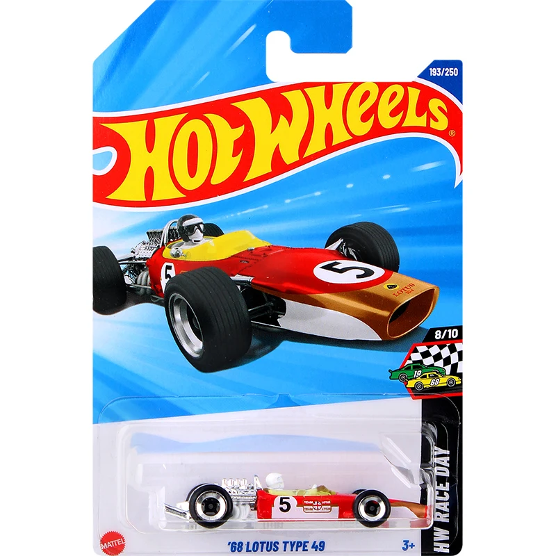 Hot Wheels 2025 HW Race Day 8/10 '67 Lotus Type 49 # 193 # 4 # 5 1/64 دييكاست نموذج سيارة لعبة C4982