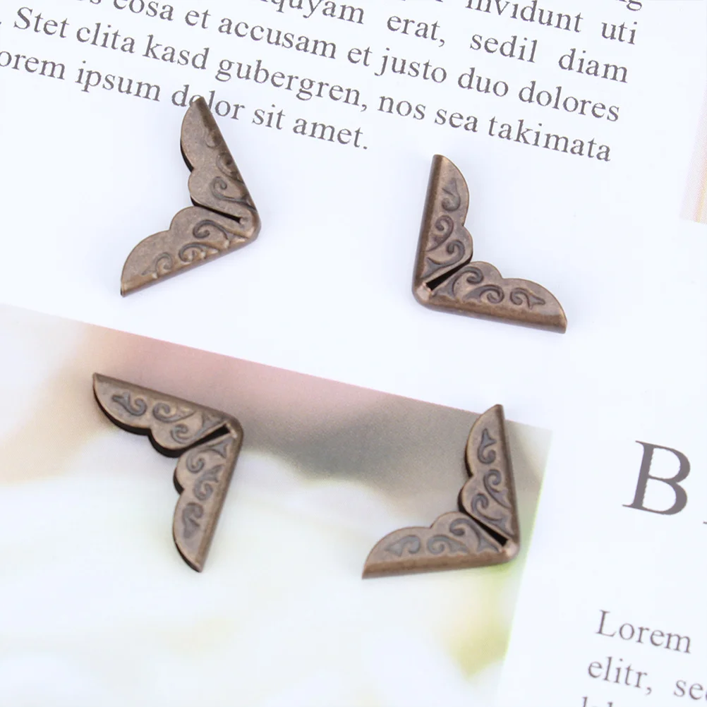 200 шт. металлические углы для книг, винтажный стиль, защитные угловые ограждения для ноутбуков для альбомов, журналов, ремесло, ремонт, украшение