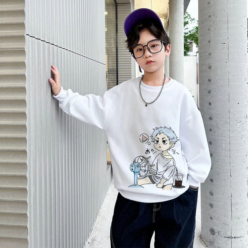 

Boys' Sweater Spring And Autumn Style New Mid Sized Children's Autumn Top Boys' Autumn Bottom Shirt Fashionable And Fashionable