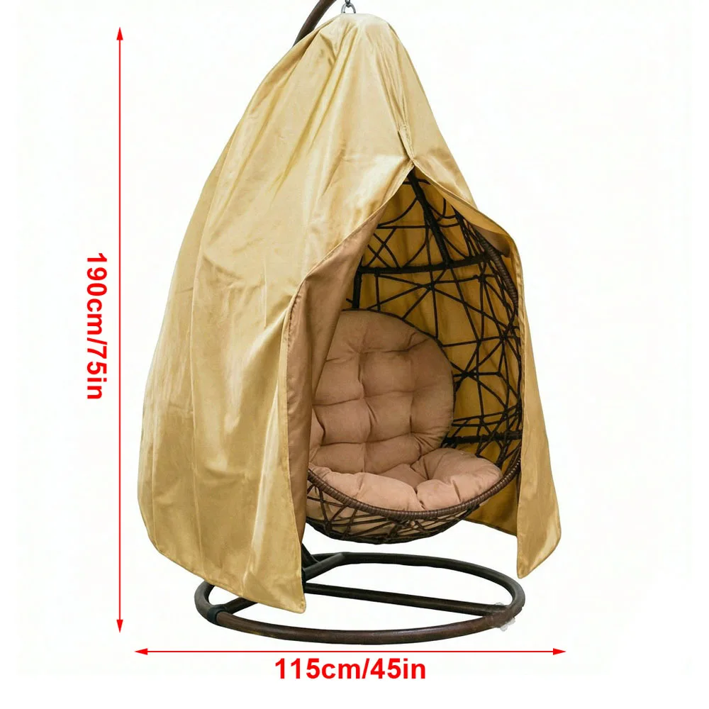 Suspended chair protective cover, Rocking chair basket protective cover, yellow 210 Oxford fabric outdoor hanging chair cover
