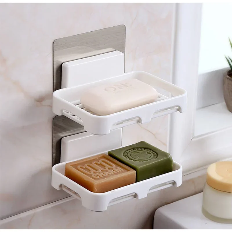 

Kitchen Storage Rack For Bath Bathroom Supplies Bathroom Shower Soap Holder Wall Mounted Soap Dishes Box Toiletries Organizer