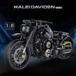 New 1:8 Classic Motorbike Building Model Blocks Moto City Racer Bricks Toys for Kids Boys Children Adult MOC Sets High-tech