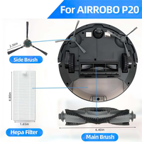M04K 21PCS Replacement Accessories Parts For AIRROBO P20 Robot Vacuum Cleaner Main Roller Side Brushes Hepa Filters Cleaning Bru