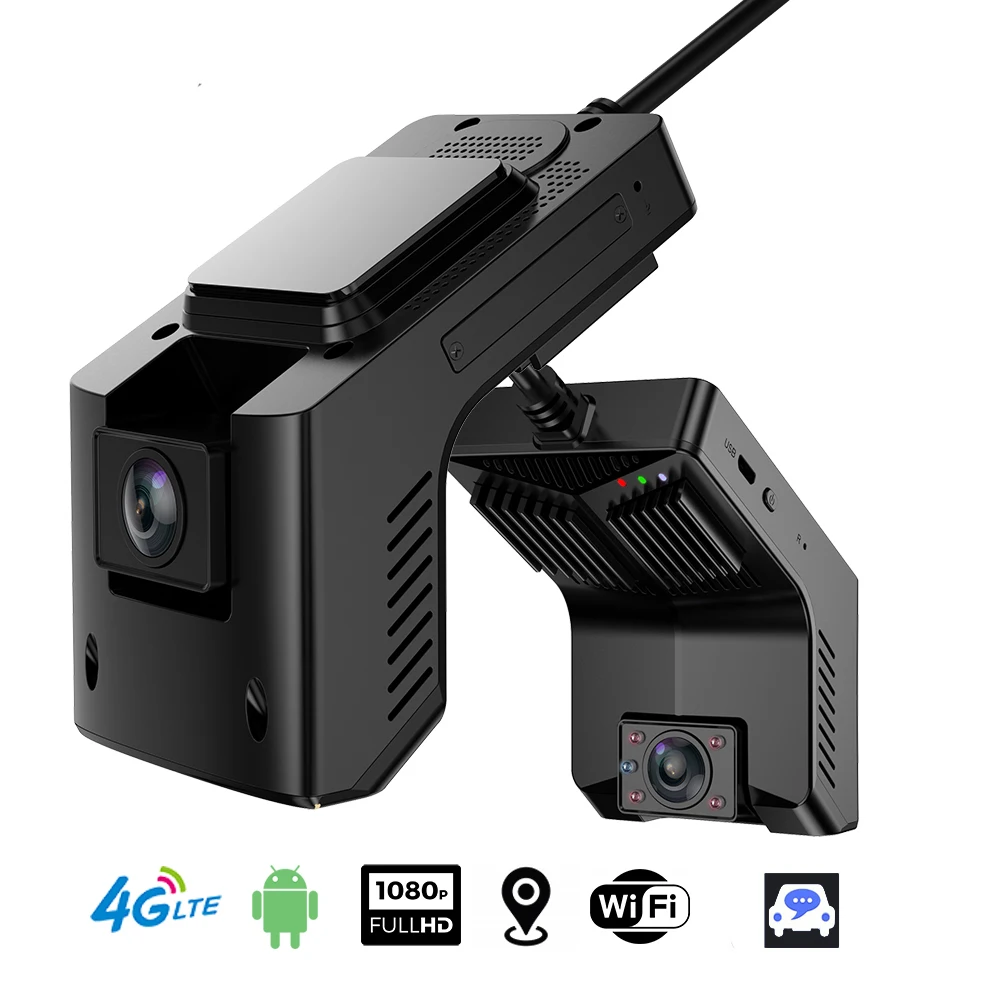 New 4G Dash Cam W/ IR Night Vision Inside Android WiFi g ps Tracking Dual Car DVR cam era Live View FHD 1080P Remote View