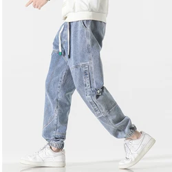 2026 Mens Jeans Pants Slim Fit Joggers Streetwear Harem Jeans Cargo Pants Ankle-Length Denim Trousers size 5XL 6XL 7XL 8XL