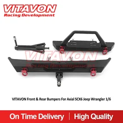 VITAVON Front & Rear Bumpers for Axial SCX6 Jeep Wrangler 1/6