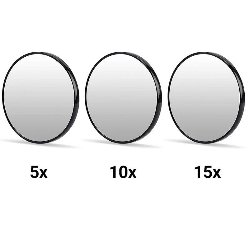 5/10/15X مرآة لوضع مساحيق التجميل مستحضرات التجميل الحلاقة الرؤوس السوداء مرآة مكبرة للحمام المحمولة ماكياج مرآة مستديرة #3