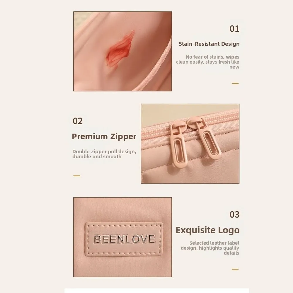 

Wide-open Women Cosmetic Bag Puffy Padded Handheld Makeup Organizer Multifunction Large Capacity Toiletry Storage Bag Women