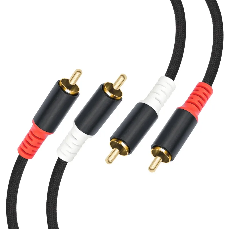 

Gold Plated Head 2 RCA To 2 RCA Male To Male Dual Lotus TV Set-top Box Amplifier Mixing Console Audio Cable
