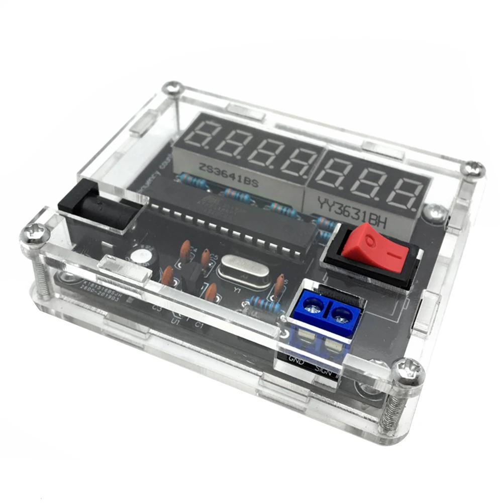 AVR Frequency Meter Crystal Measure Frequency for Measure Oscillator DIY Kit 0.45HZ-10MHZ 7-Bit Precision Resolution