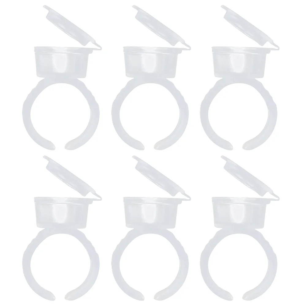 

50Pcs Clear Ink Cups Disposable Pigment Holders for Professional Eyelash Extensions and Tattoo Artists Rings and Cups