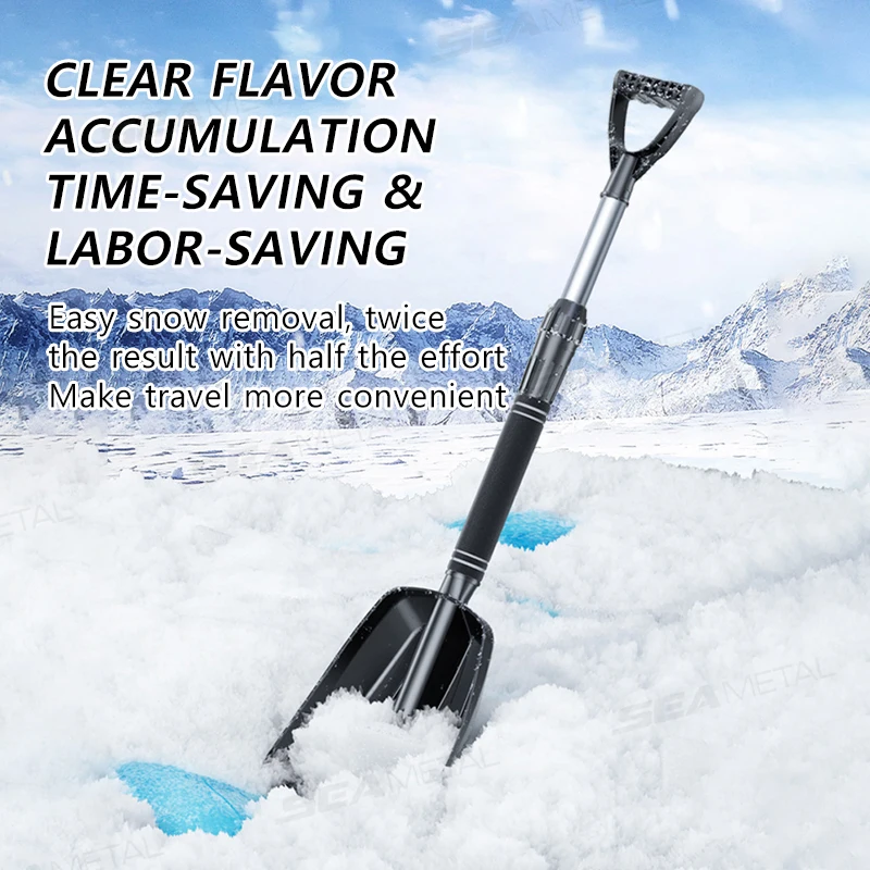 BLALION Portable Snow Shovel Removable Thickened Snow Removing Shovel Non-slip Non-freezing Large Capacity Emergency Snow Shovel