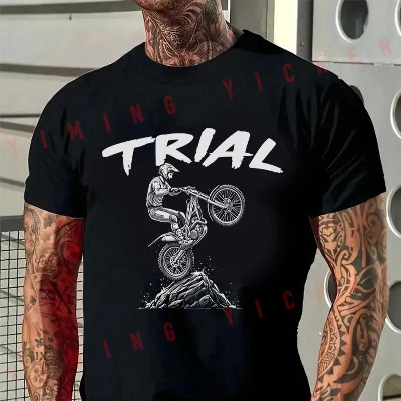 Camiseta Trial Extreme Moto Acrobatic Motorsport para fanáticos de Motorrad, nueva moda de verano, camisetas de algodón de manga corta con cuello redondo para hombre