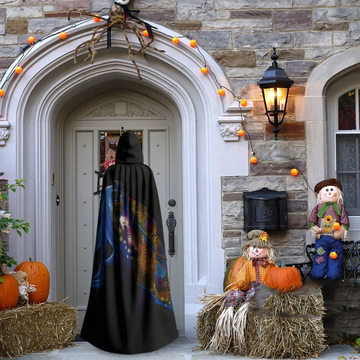 เสื้อคลุมยาวคลุมศีรษะลายหนวดปลาหมึกคธูลู ชุดแม่มดยุคกลาง คอสเพลย์ เสื้อคลุมฮาโลวีน สำหรับผู้ใหญ่ แบบยูนิเซ็กซ์