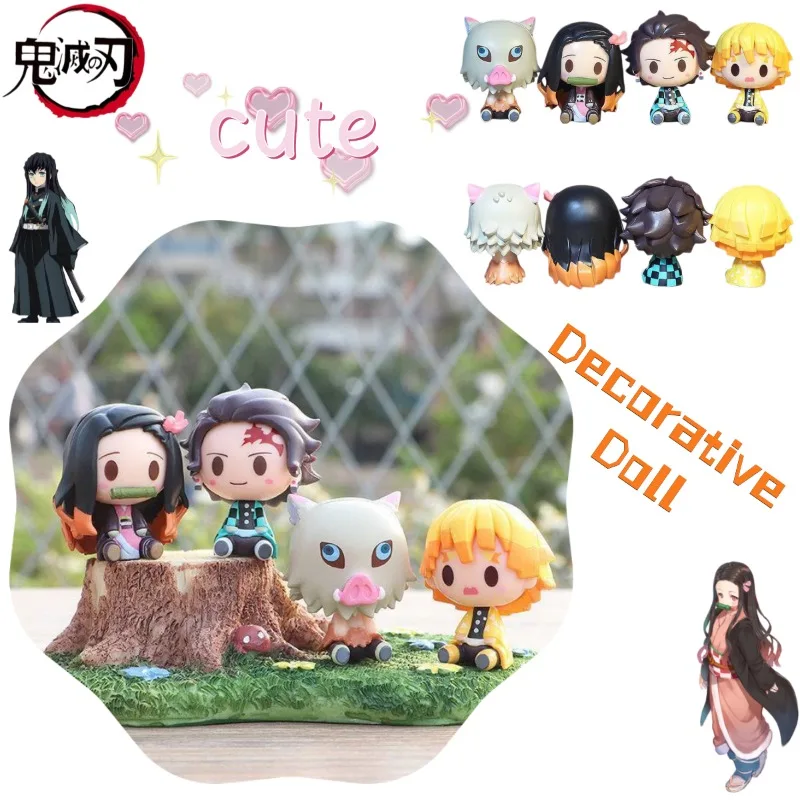 

Bandai New Demon Slayer Q-version Figure, Cute Doll of Tanjiro, Nezuko & Zenitsu, Creative Ornament for Car & Desk, Ideal Gift