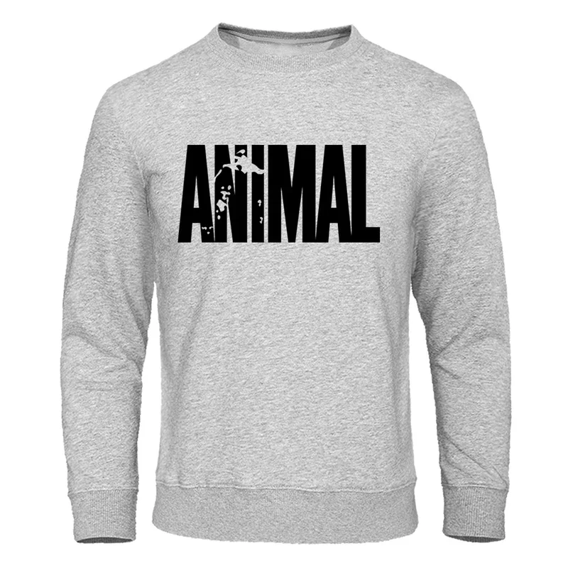 

grey hoodies Men Women Warm Sweatshirt Fleece Clothes Creative Animal Letter Fashion Casual Autumn