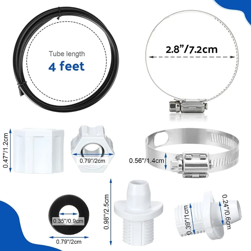 Offline Feeder Connection Pack Chlorinator Feeder Hose Tubing Part for CLX220