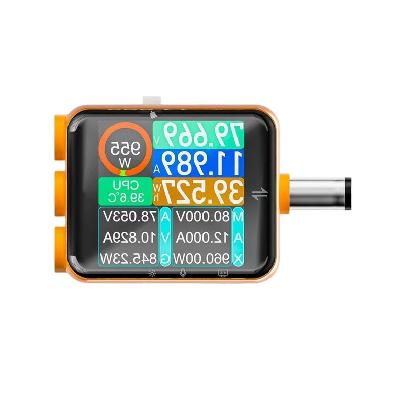 D5P Digital Voltmeter Ammeter DC5.5X2.5/2.1/1.7 High Precision Power Capacity Tester Power Monitor With Touchscreen-A46I