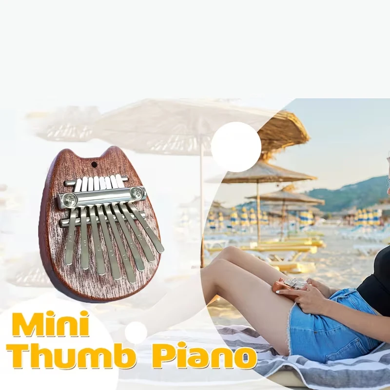 8-Key Mini Kalimba (Thumb Piano) –Portable Instrument for Beginners;Exquisite Design,Doubles as a Musical Accessory/Pendant Gift