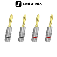 Banana Plugs 2 Pair/ 4 pcs, 24K Gold Plated Dual Screws Jack Connectors for Amplifier, Speakers, Receiver