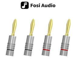 Conectores Banana chapados en oro de 24K para amplificador, altavoces, receptor, 2 pares/4 piezas