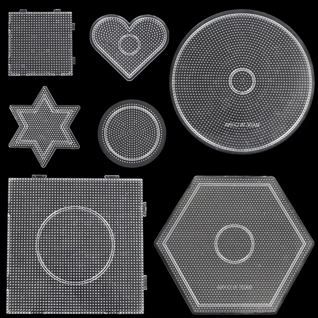 2.6MM Praktyczny PE Przezroczysty kwadratowy koralik do topienia Duże tablice Pegboard Okrągłe puzzle Szablon koralików do majsterkowania Koralik bezpiecznikowy
