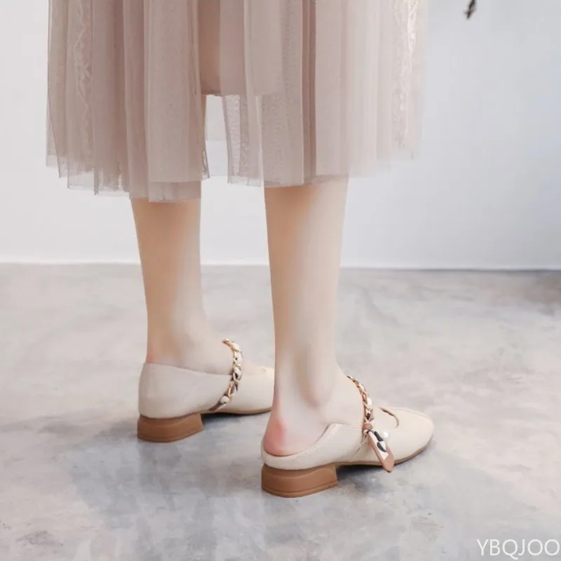 أحذية نسائية ريترو لربيع وصيف جديدة قابلة للتنفس بكعب منخفض، أحذية فردية بسيطة ومريحة ومتعددة الاستخدامات وخفيفة الوزن للنساء