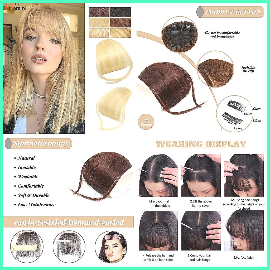 

Natural Hairline Cover Bangs Wig with Sideburns, Invisible Lace Front Hairpiece for Thinning Hair & Receding Hairline