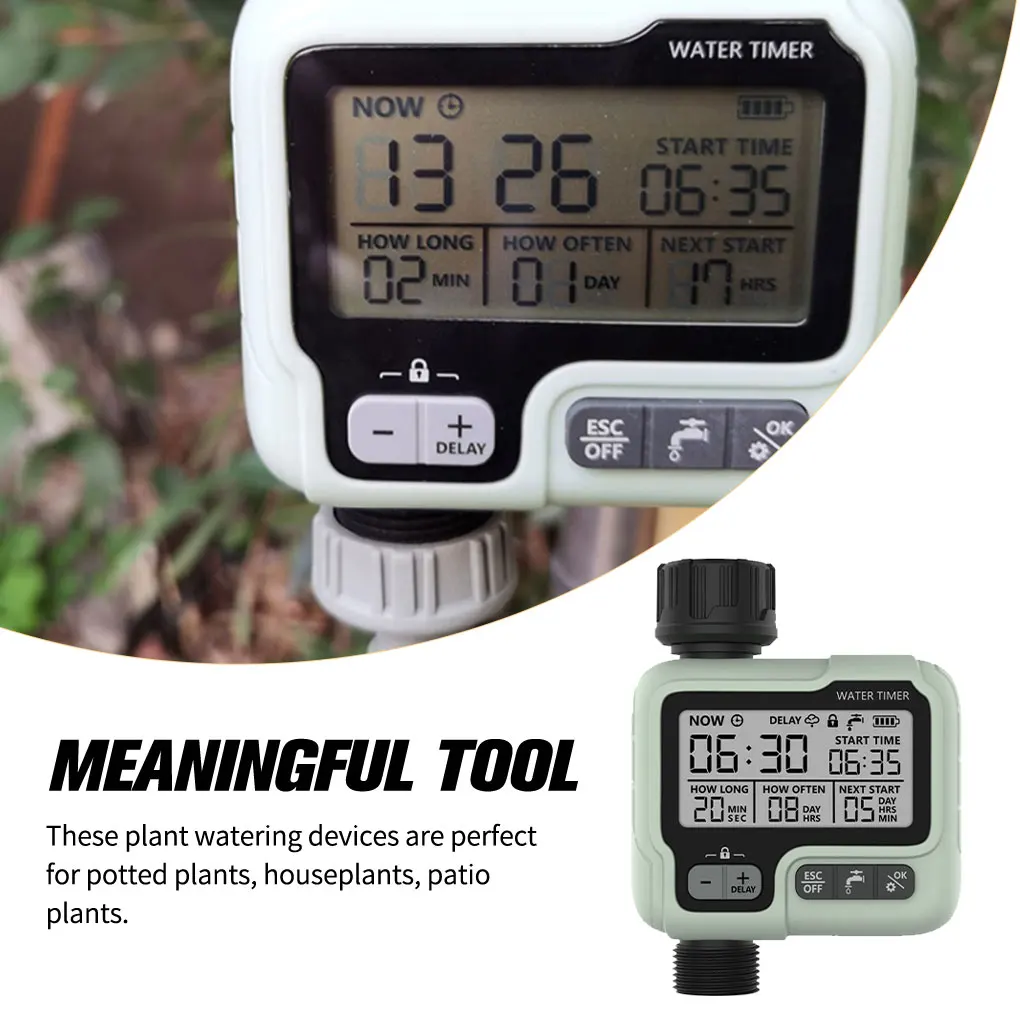 

Sprinkler Timer with Large Screen Display Waterproof Battery-Operated Garden Tools Stable Digital Irrigation Machine Lawn