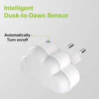 Capteur de lumière LED veilleuses brancher marche/arrêt automatique veilleuses en forme de nuage pour enfants chambre escalier couloir tête de lit lampes de nuit 3