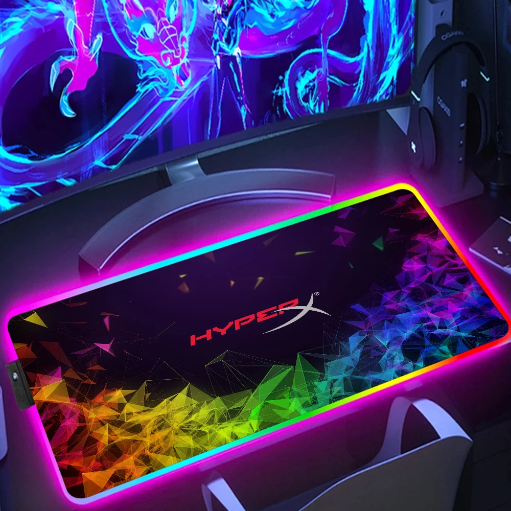 

HyperX Mousepad Rgb Mouse Pad Laptop Gamer Desk Carpet Gaming Anime Accessories Backlit Mat Deskpad Computer Table Keyboard Pad