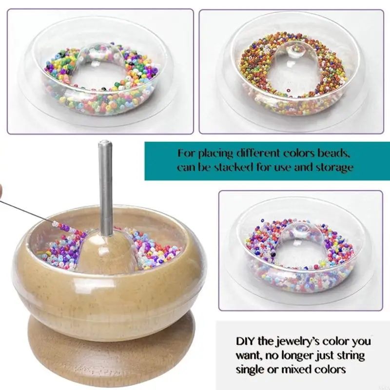 

N5KA Bead Spinner with Clear Bowl and Beading Needle for Bracelet Jewelry Making
