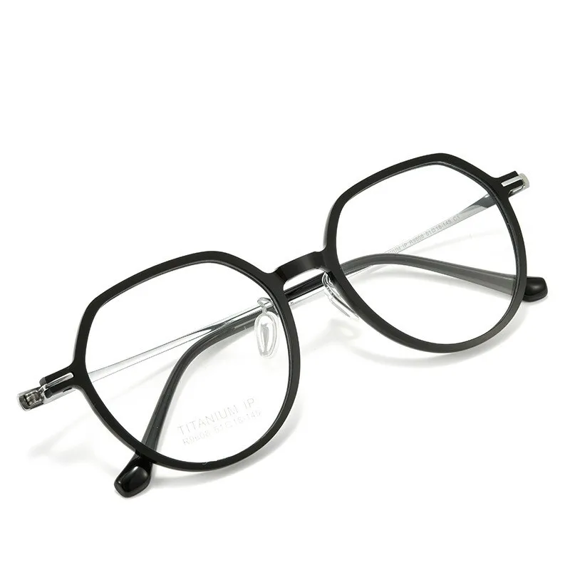 New ultra light and comfortable nylon frame glasses frame, pure titanium legs, polygonal eyeglass frame, prescription glasses