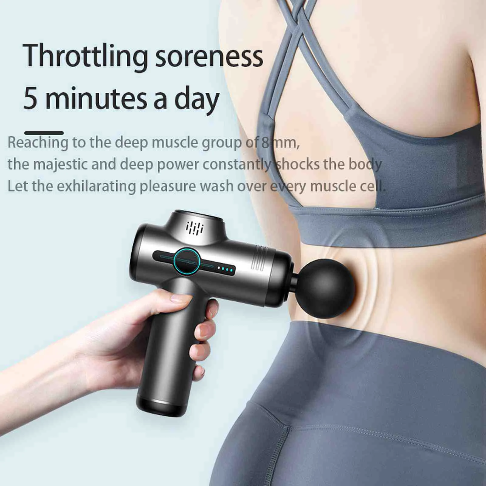 

Deep Tissue Massage Gun Portable Fascia Gun Muscle Relaxation Massage Device 6 Adjustable Massage Speeds/Detachable Massage Head