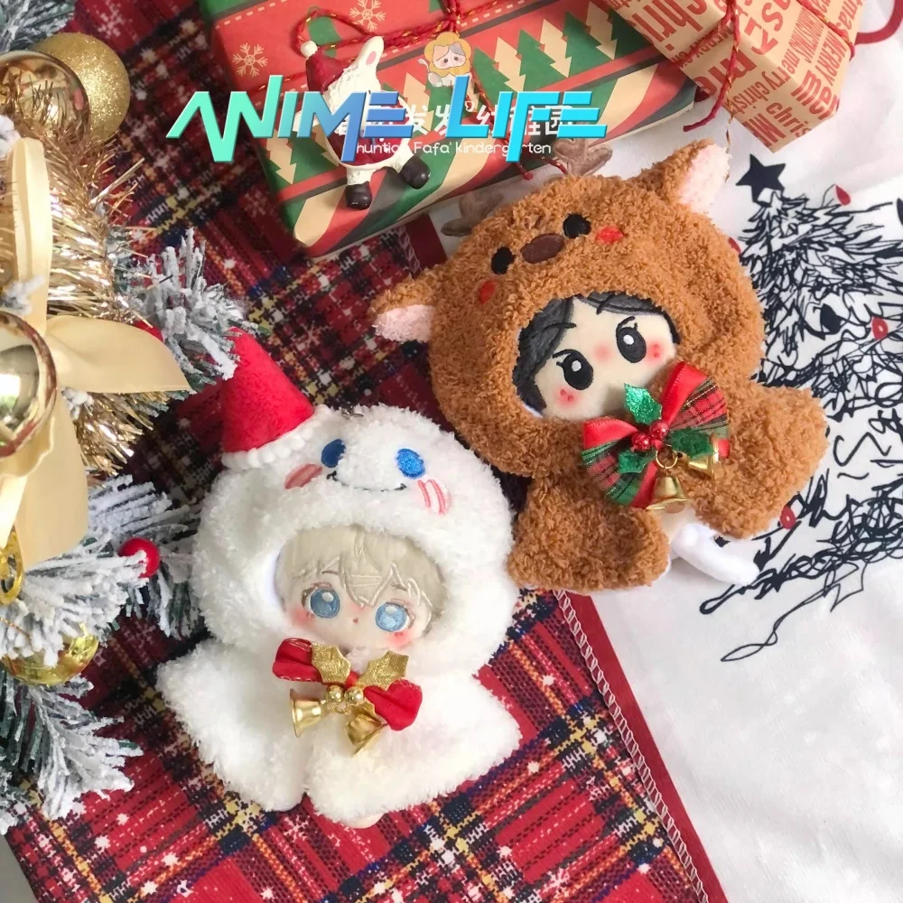 

Original New Year Christmas Snowman Deer Cloak Suit For 10cm Doll Toy Clothes Costume Cosplay Xmas Gift