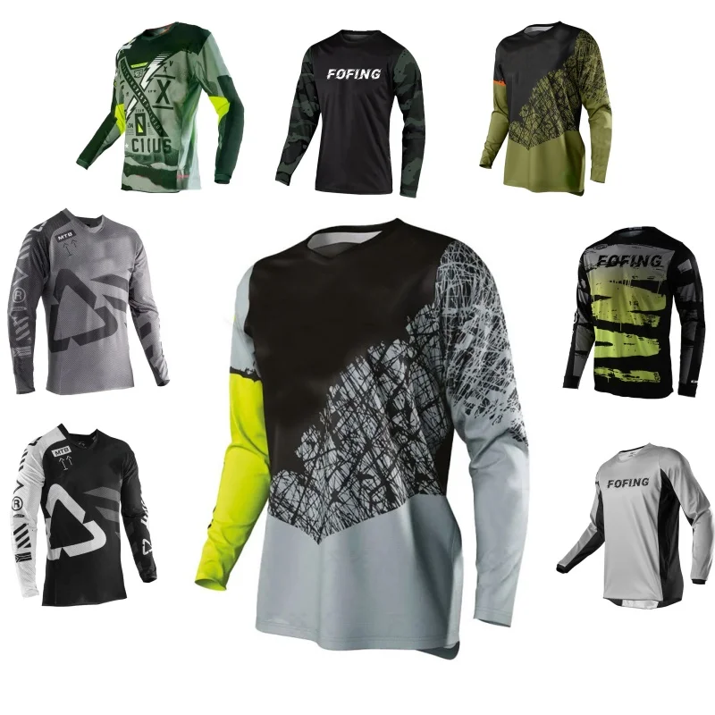 MTB Downhill Printed Motocross Jersey Long Sleeve Off Road Sport Top For Dirt Bike ATV MX Enduro Motorcycle Riding
