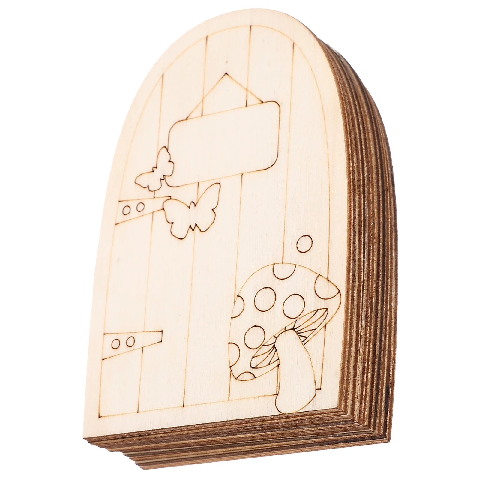 20Pcs Wooden Fairy Door Decor Miniature Home Ornament Creative Garden Tree Decoration Fairy Door Miniature Scene Decor