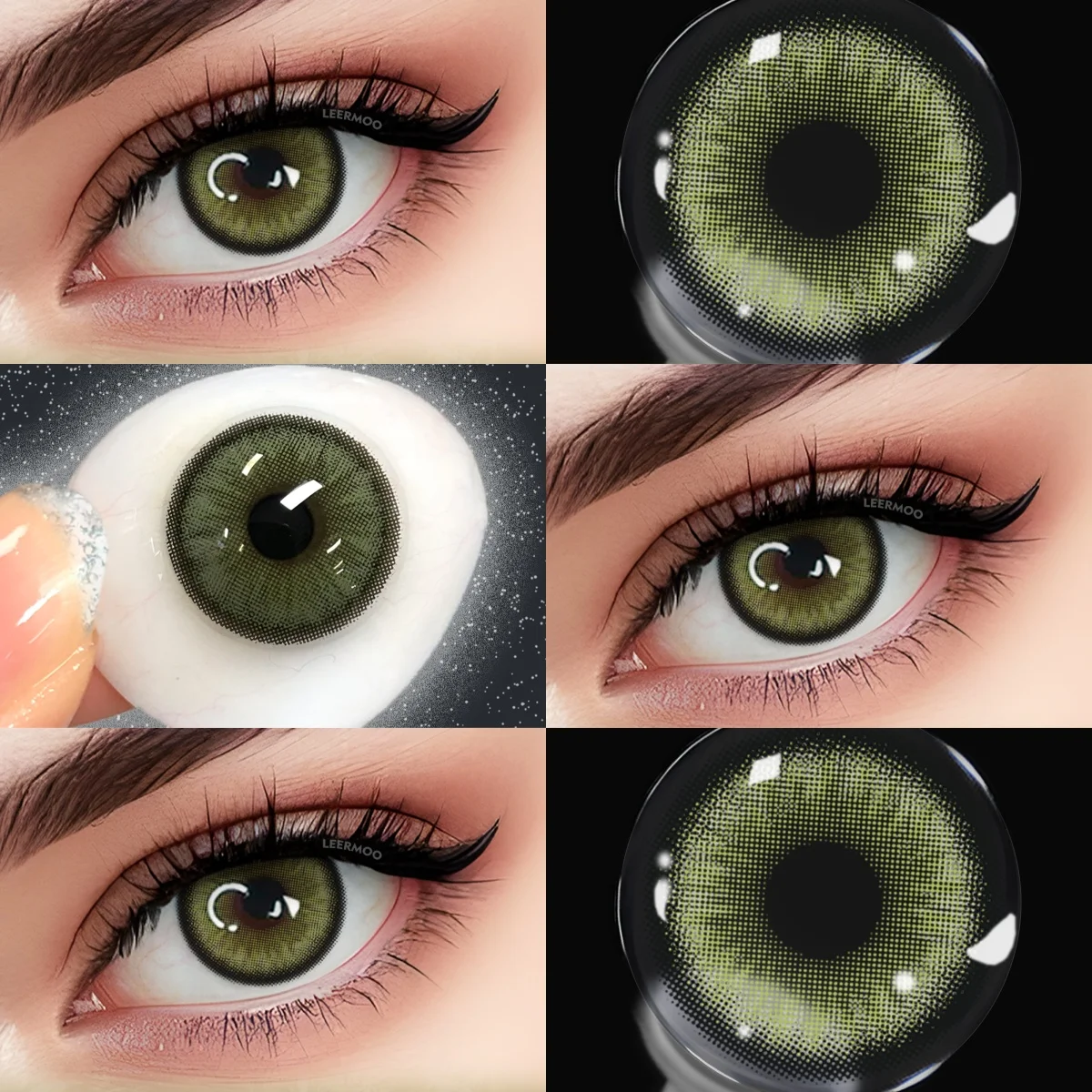 VISUASHOW Norko Green Farbige Kontaktlinsen 2Stück 14.5mm Halbjährig Weich Lebendiger Ton Atmungsaktiv Bequem Für Augen Make-up Augenaufhellung