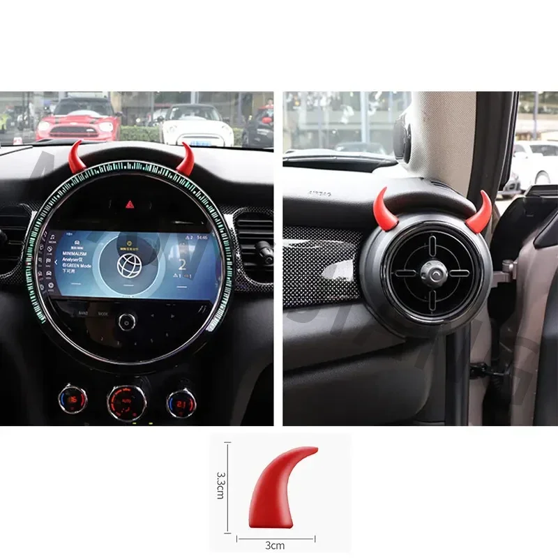 3D Ornaments Devil Horn Stickers Creative Car Interior Decoration Instrument Panel Tachometer Steering Wheel Auto Accessories