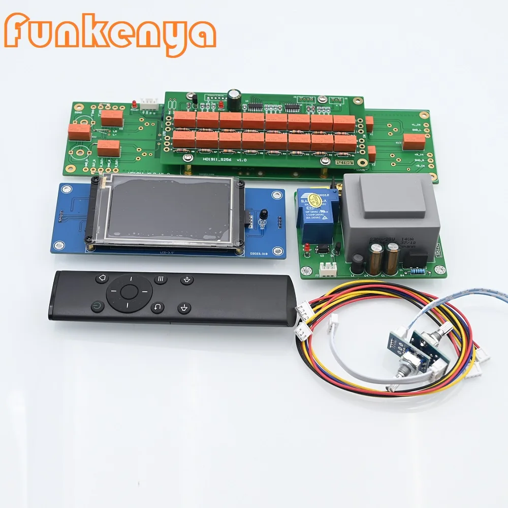 Hifi Amplifier Sound Volume Control Board Color Screen 3.5 Balanced Remote Control Preamp Amp 4 Ways 256