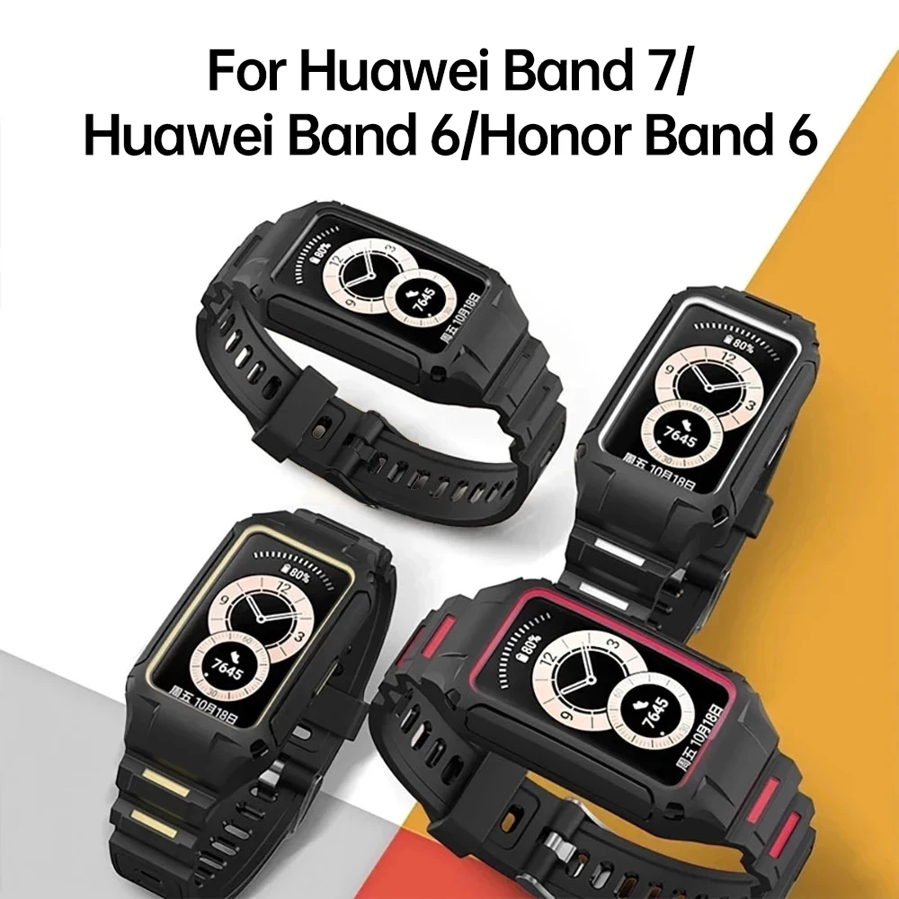 SIKAI Dây Đeo Ban Nhạc Cho Huawei Ban Nhạc 6 Ốp Lưng Bao Phủ Toàn Khung Bảo Vệ Màn Hình Trong Cho Honor Ban Nhạc 6 Vòng Tay Vỏ Bumber TPU Vỏ Ốp Lưng