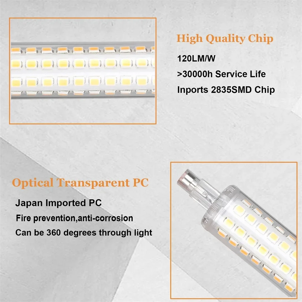 R7S LED Light J78 J118 220V 2835SMD 64 128pcsLED 78mm 118mm Spotlight Replace Halogen Floodlight Flicker Free Warm White Neutral