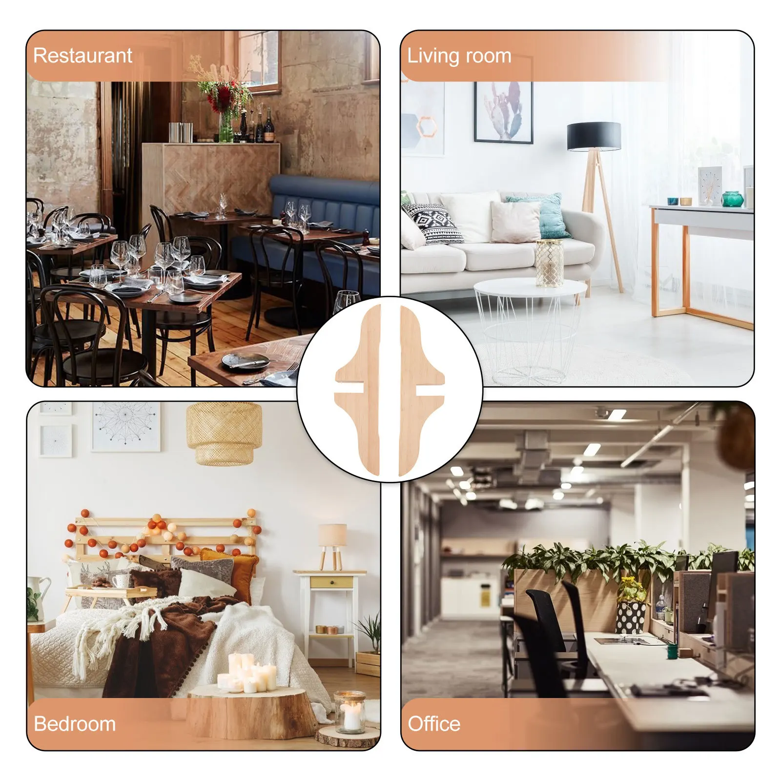 

2Pcs Wooden Room Divider Base Stable Stand Support for Folding Screen Door Partition Screen Feet Household Bracket