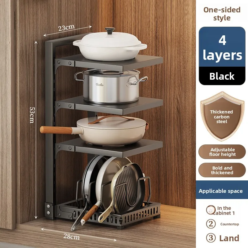 

Кухонные полки для хранения Бытовые кастрюли от пола до потолка Многослойная отделка Овощные шкафы Под раковиной Многослойные полки