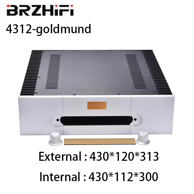 BRZHIFI Sound amplifier shell 4312 Class A Goldmund power Amplificador combined aluminum chassis Merge type amplifier case DIY