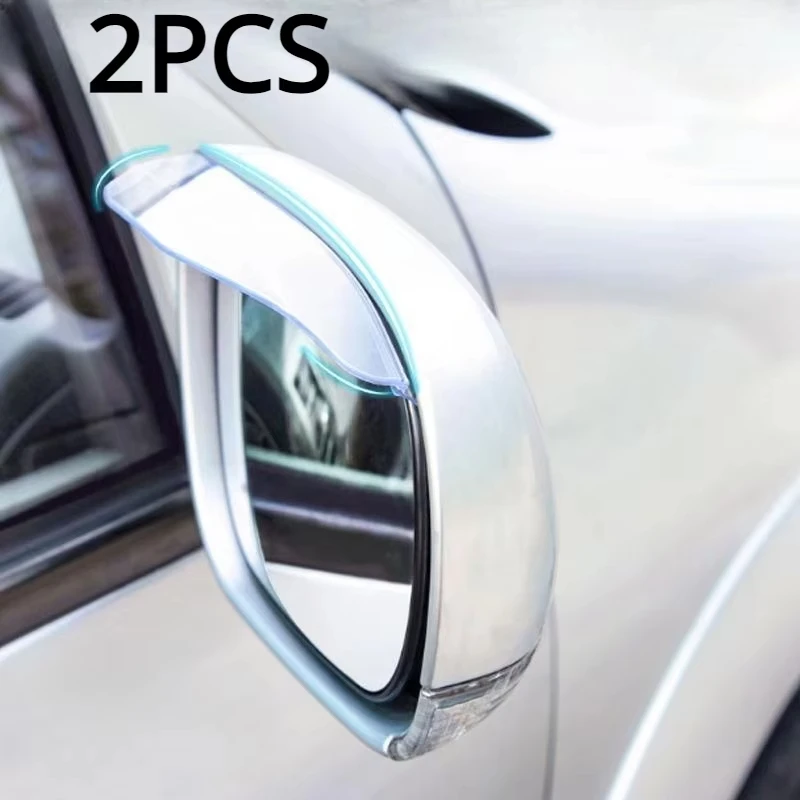 

2pcs Car Rearview Mirror Rain Cover - Flexible PVC Rainproof Eyebrow Shade (Universal Fit)