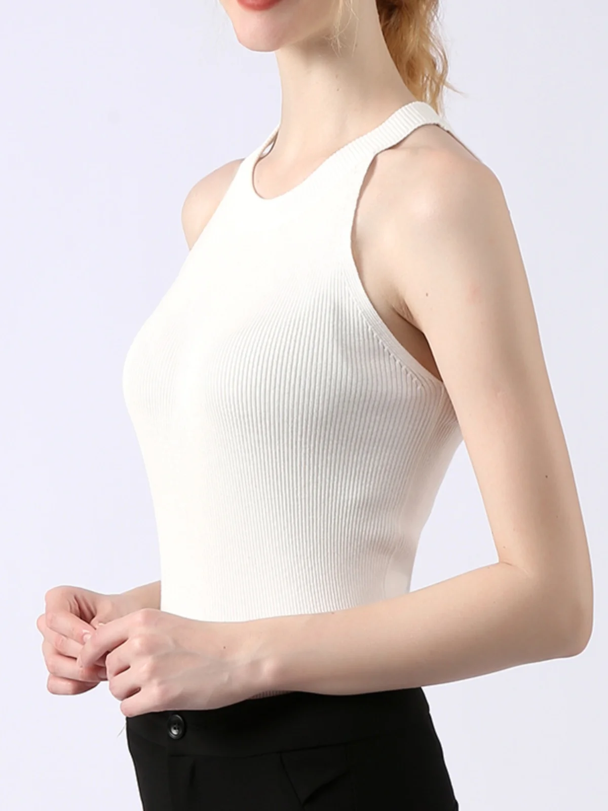 

Женский облегающий круглый трикотажный топ Ne Svel из хлопка в рубчик, базовый слой, плотный хлопковый жилет на бретелях, тонкая внутренняя одежда