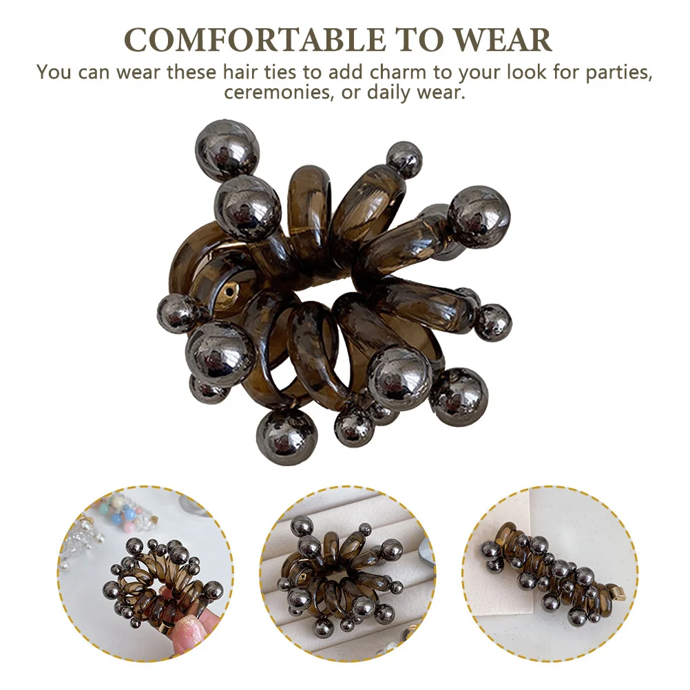 

Spiral Tie For Women No Crease Elastic Ponytail Holder Soft Hair Ties For Thin Thick Hair Daily Wear Party